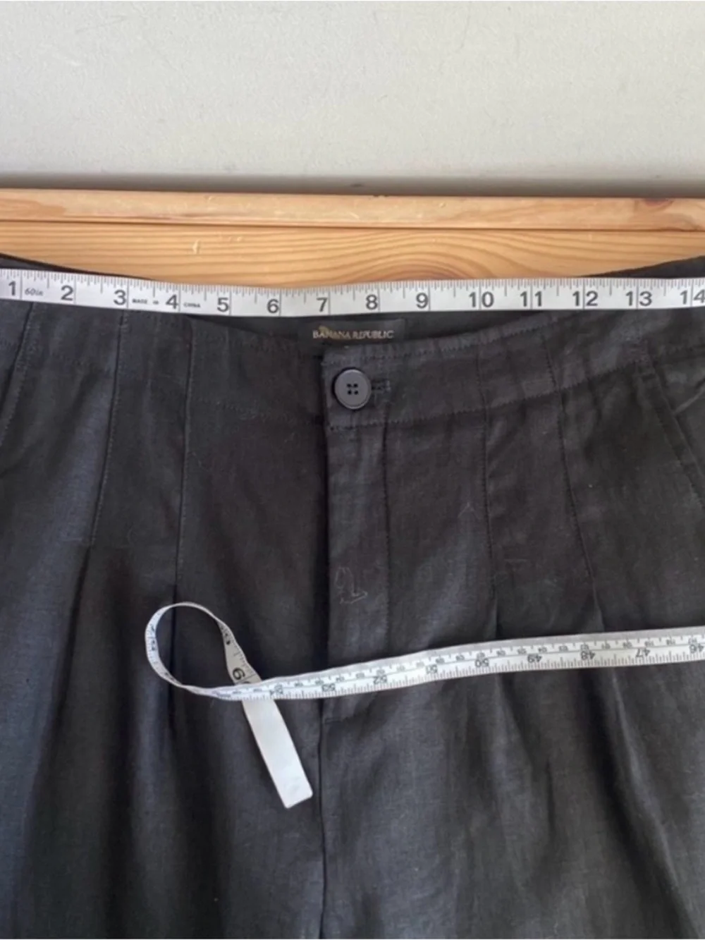 Black dress linen trousers